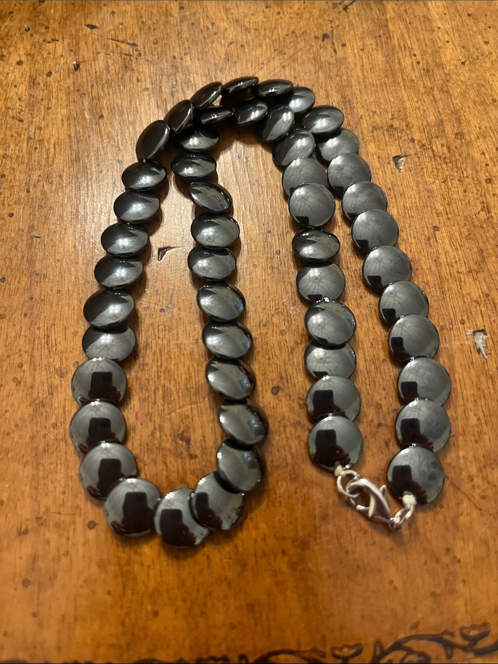 Hematite Vintage Disc Necklace